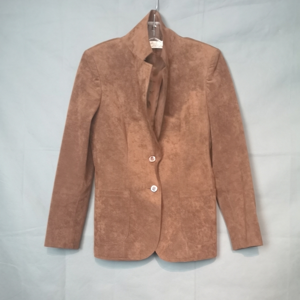Vintage Ultra Suede RUST Brown Tailored Jacket - Picture 4 of 15